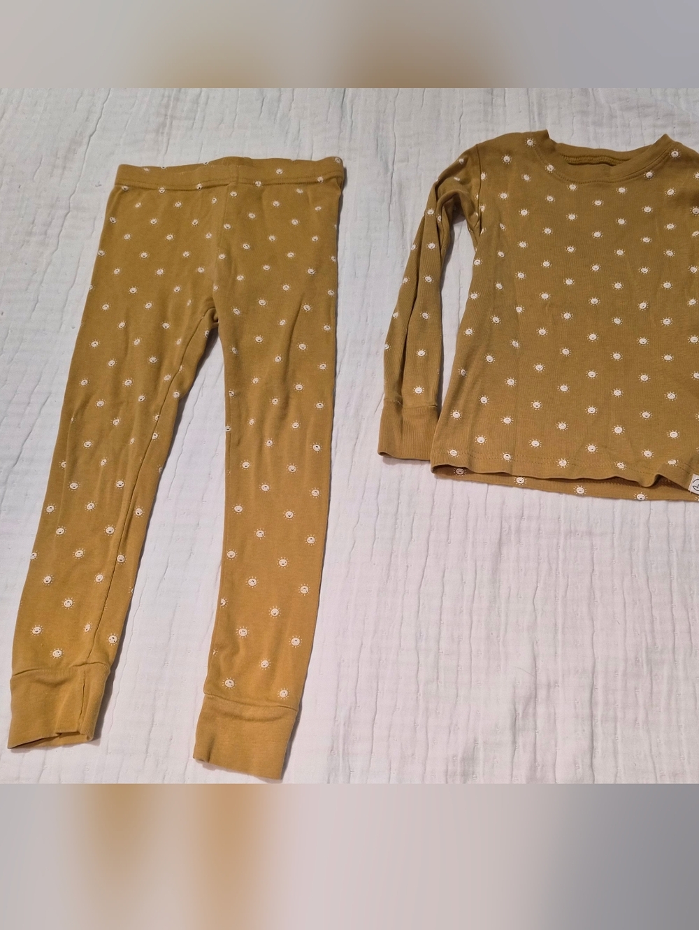 Carter's Little Planet Organic Mustard Yellow Pajamas with Sun Prints